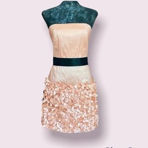 Forever 21 Blush Strapless Party Dress with Petals and Black Belt